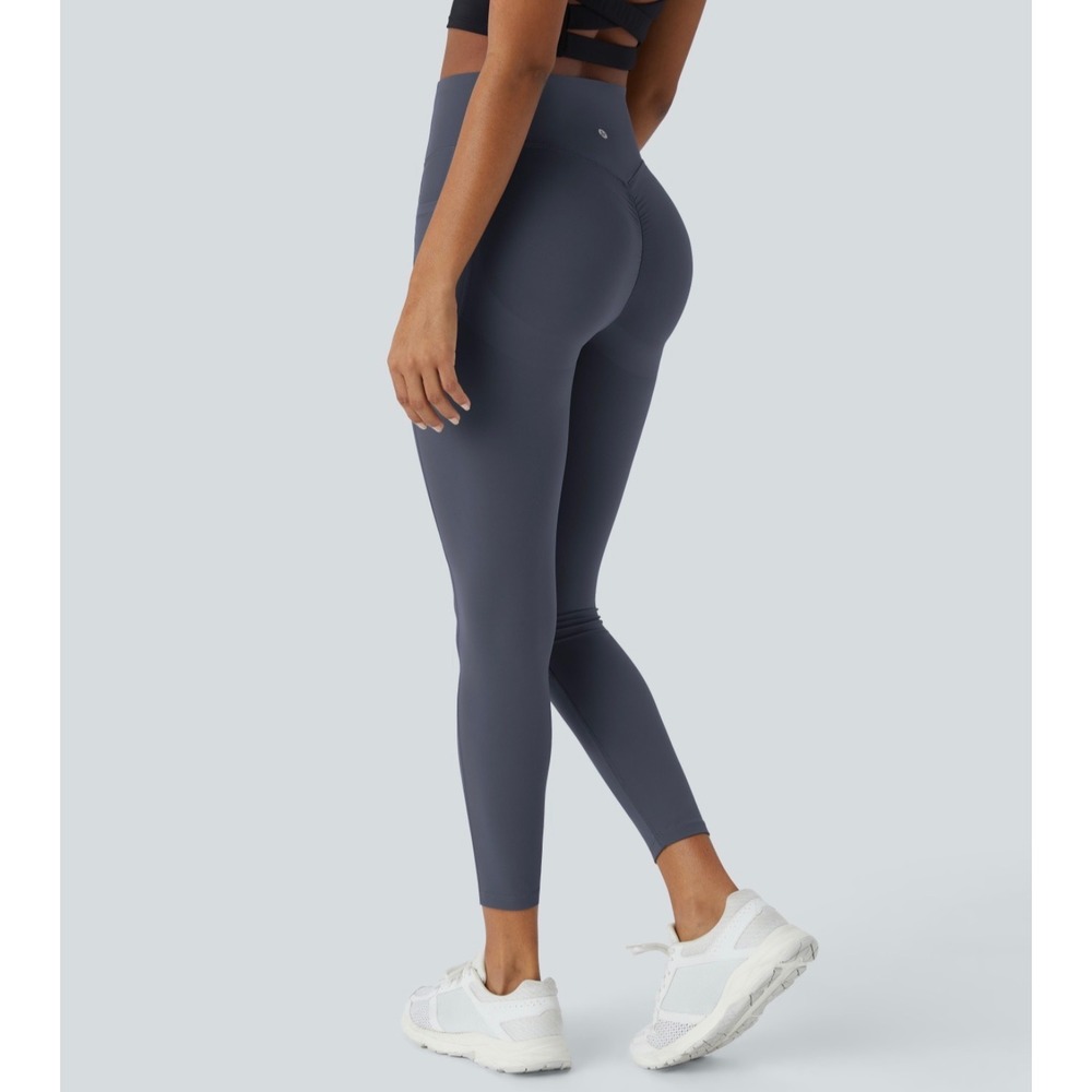 Halara High Waisted Scrunch Butt Lifting Training Leggings Gray Small Pockets